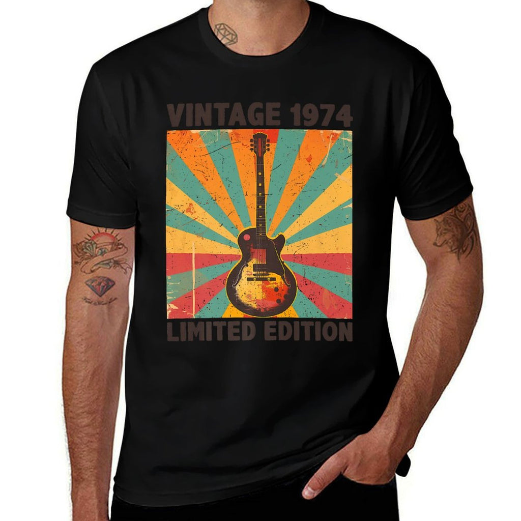 50 Years Old Gift Vintage 1974 Guitar Lover - 50th Birthday Premium  Tagless Design T-Shirt