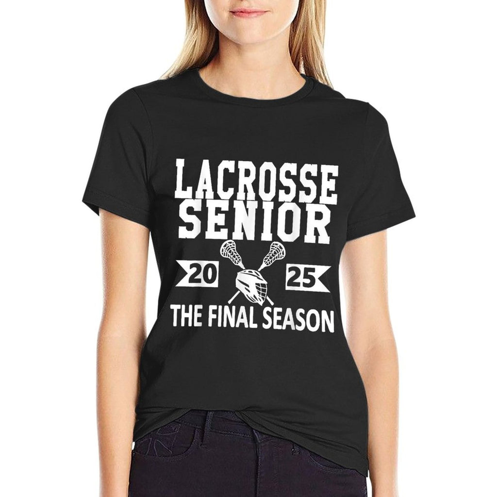 Lacrosse Senior 2025 High School Senior Night Graduation  Trendy Pattern T-Shirt