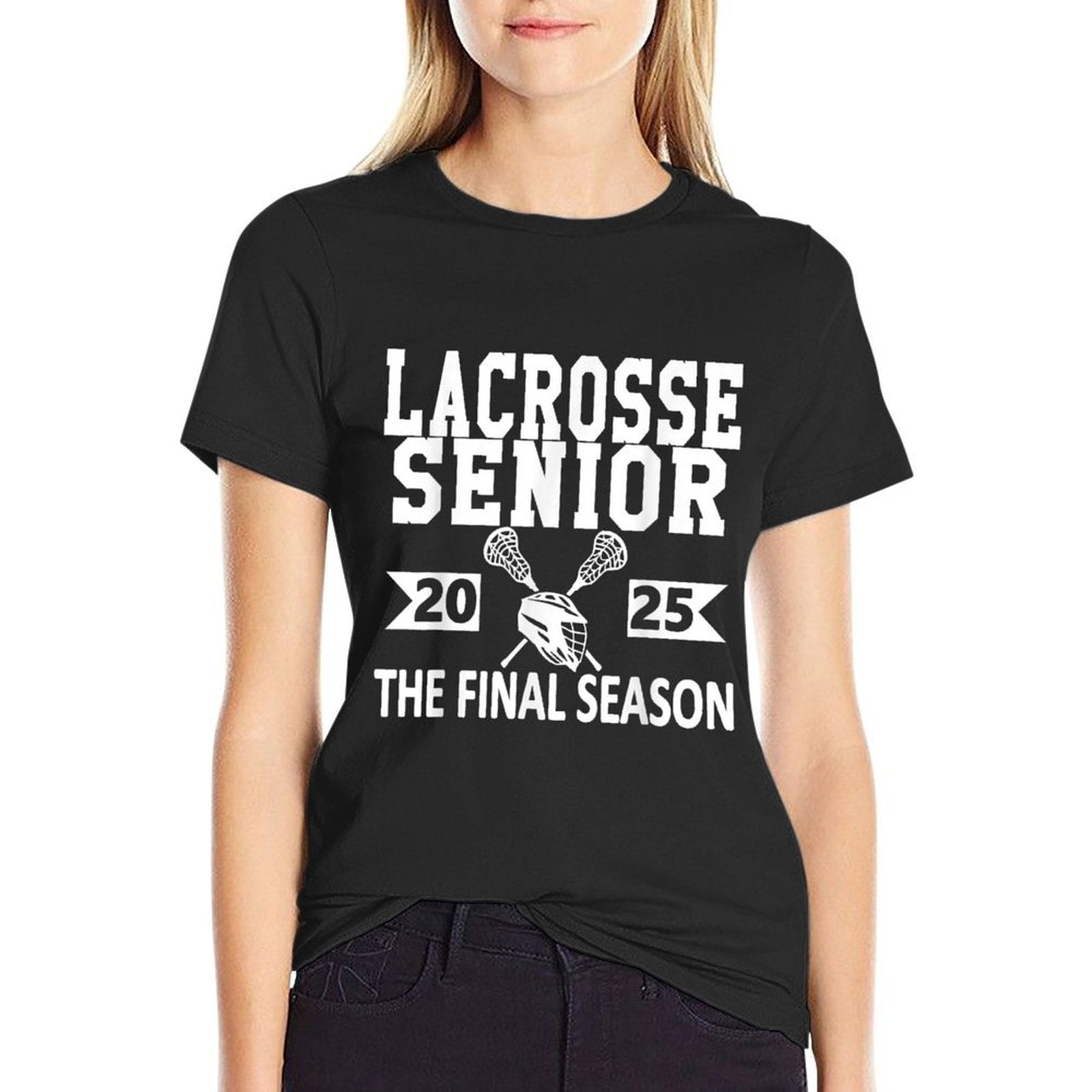 Lacrosse Senior 2025 High School Senior Night Graduation  Trendy Pattern T-Shirt
