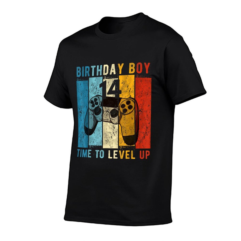 14 Year Old Birthday Boy 14 Time to Level Up 14th Birthday  Heathered Texture T-Shirt