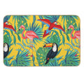 Tropical Bird Yellow Background  Multi-Purpose Bath Mat