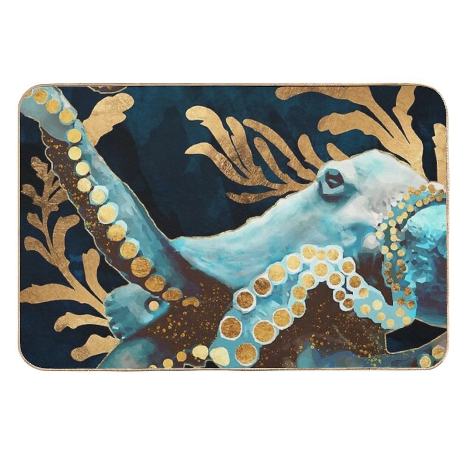 Indigo Octopus  Stain-Proof Bath Mat