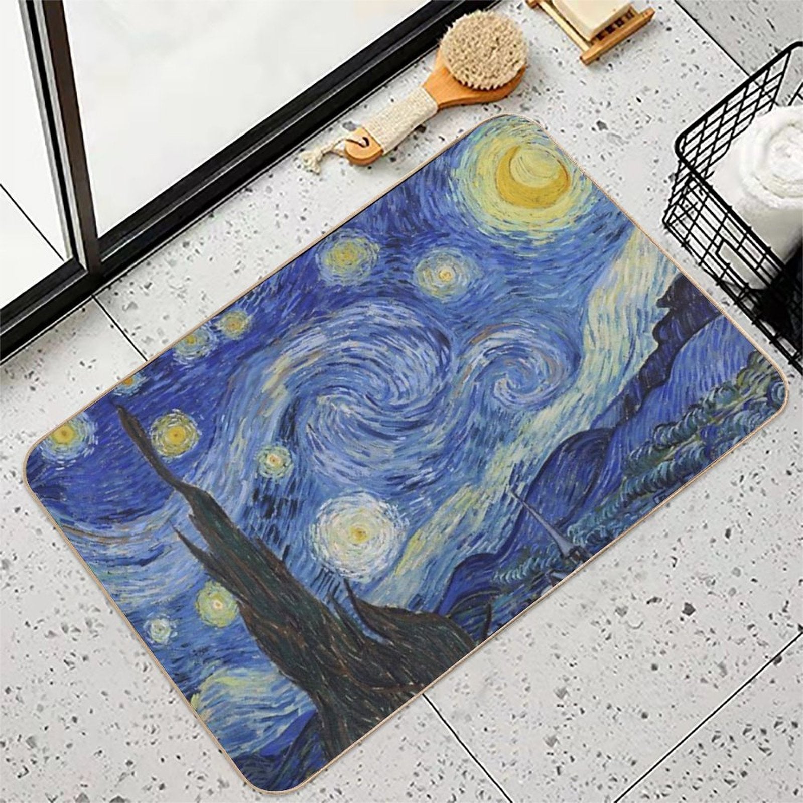 The Starry Night by Vincent Van Gogh  Eco-Friendly Bath Mat
