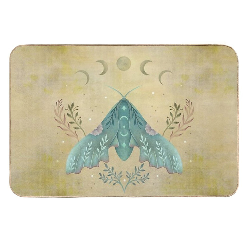 Luna And Moth - Oriental Vintage  Dirt-Trapping Bath Mat