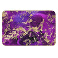 Marble Galaxy in Royal Purple And Gold Splash  Easy To Clean Bath Mat