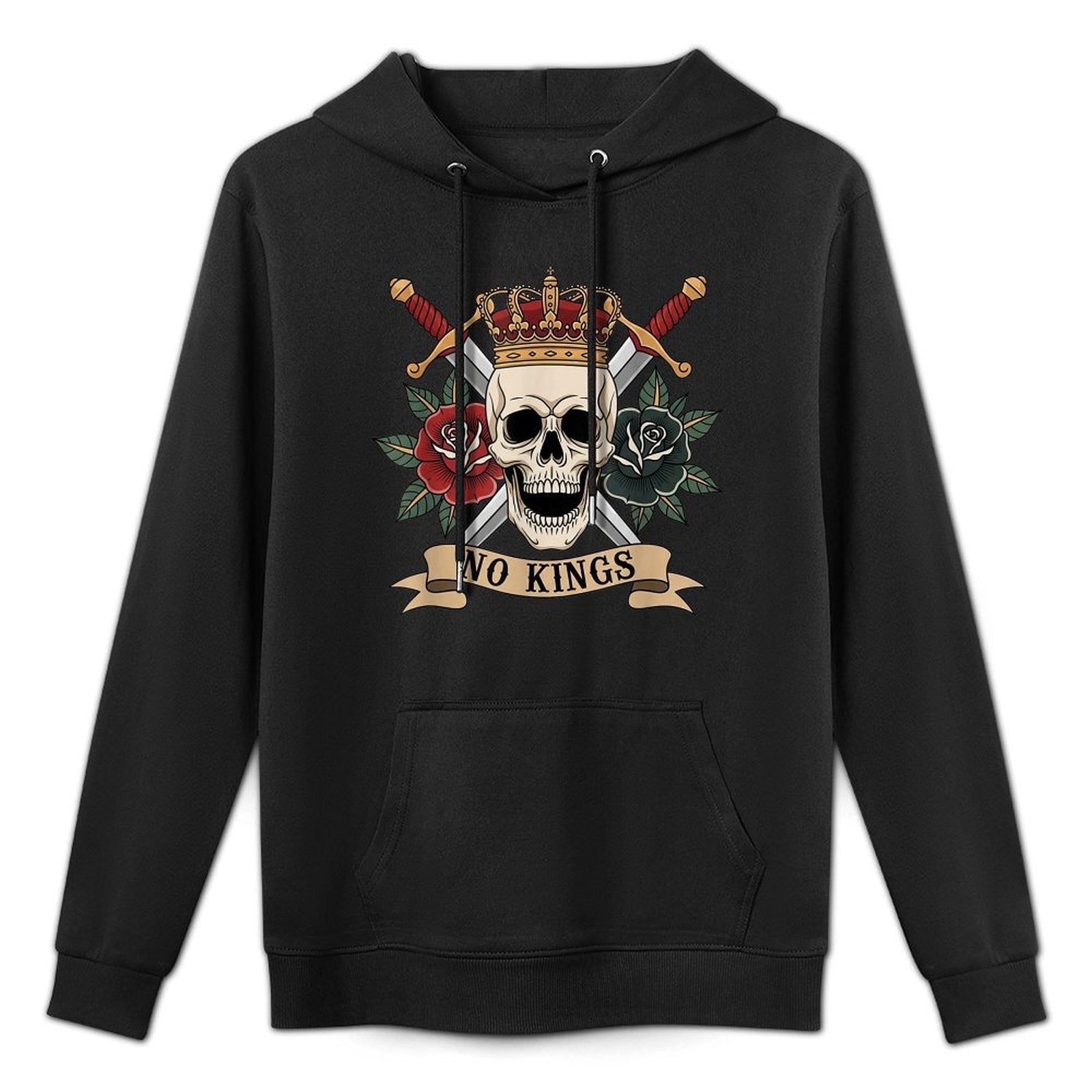 No Kings Tattoo Design No King In America Shape Retention Hoodie