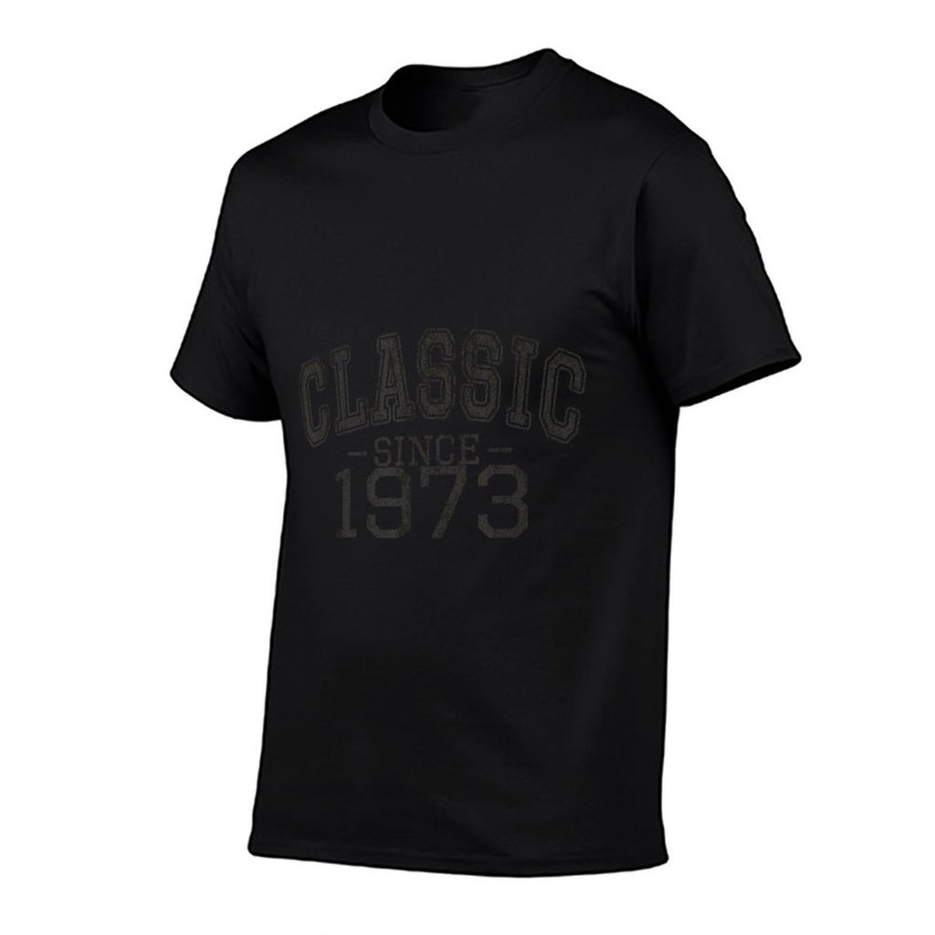 Classic Since 1973 Vintage Style Born in 1973 Birthday Gift  Ribbed Collar T-Shirt