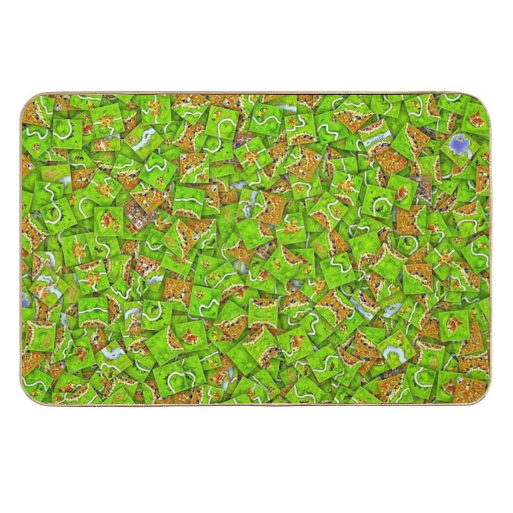 Carcassonne Tiles  Easy To Clean Bath Mat