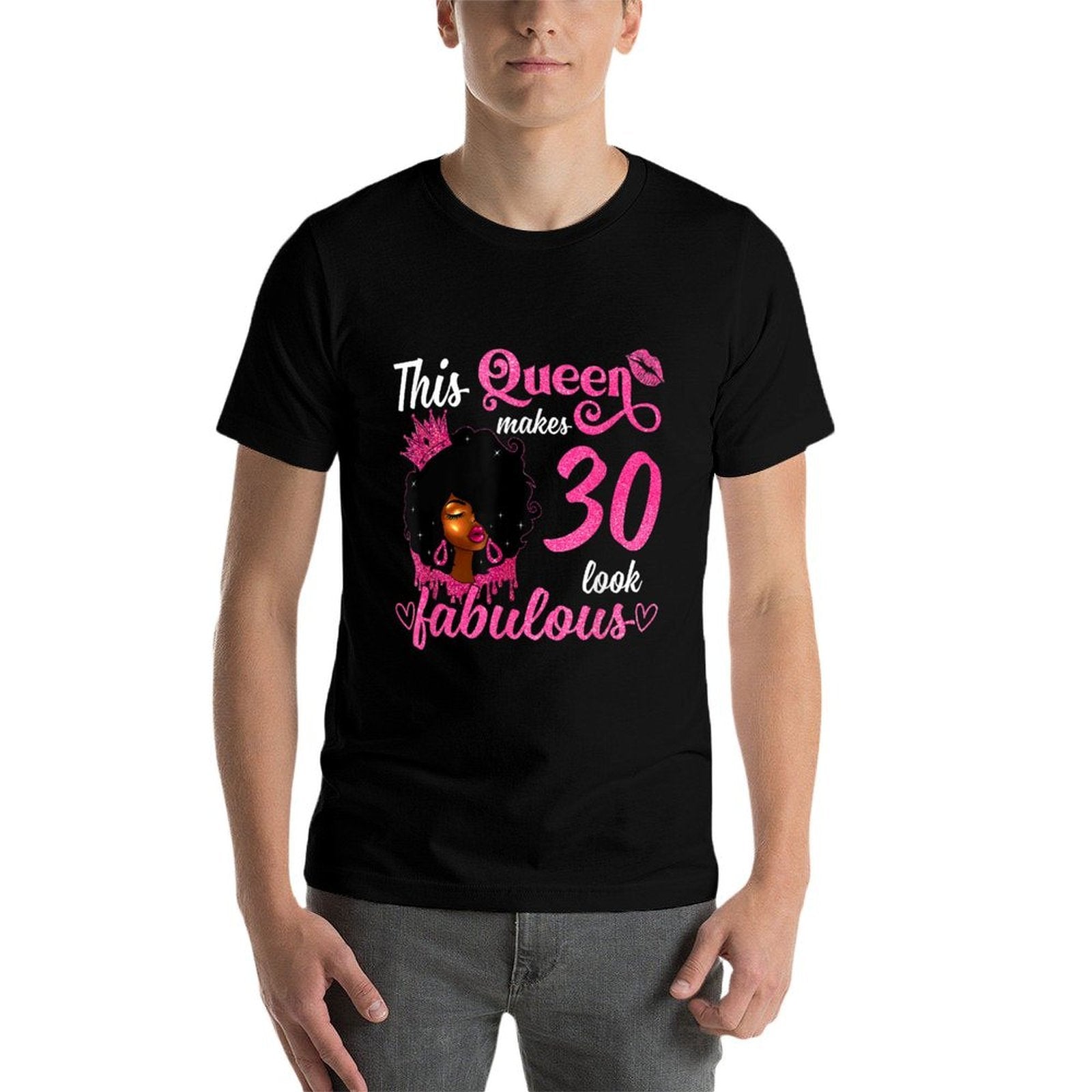 This Queen Makes 30 Look Fabulous 30th Birthday Queen Afro  Slim-fit Cut T-Shirt