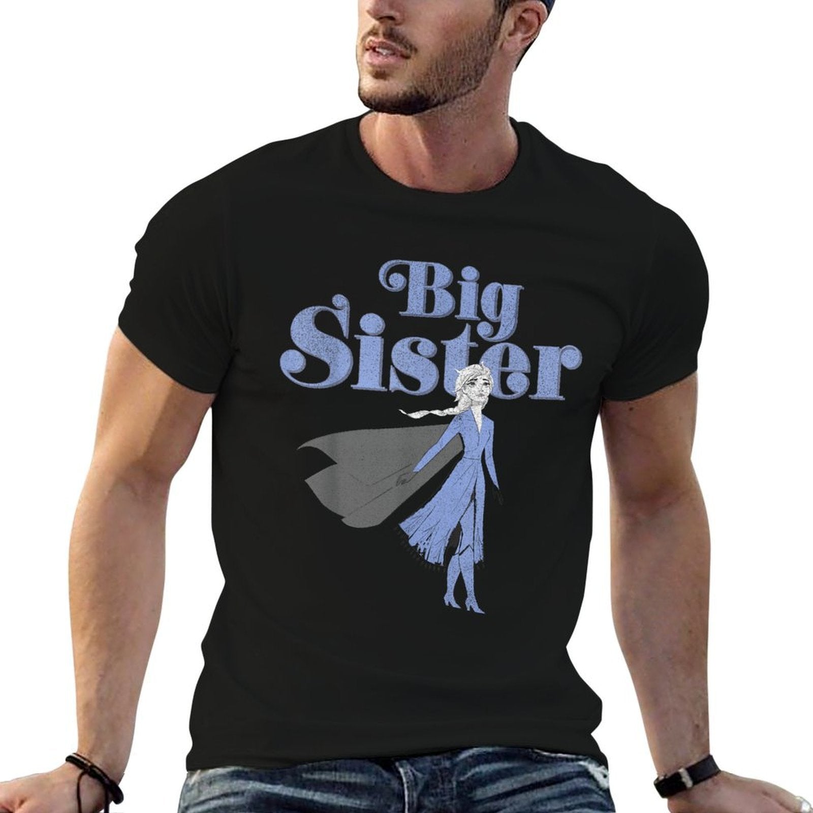 Disney Frozen 2 Elsa Big Sister  Heathered Texture T-Shirt