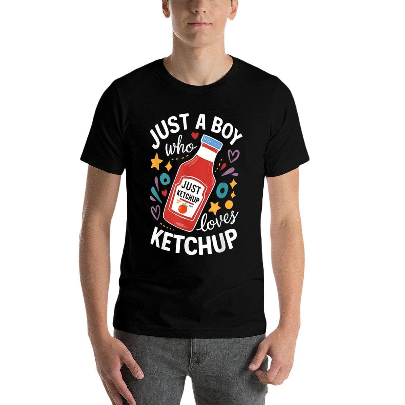 Funny Ketchup Costume Kids Just A Boy Who Loves Ketchup  Eco-friendly Material T-Shirt