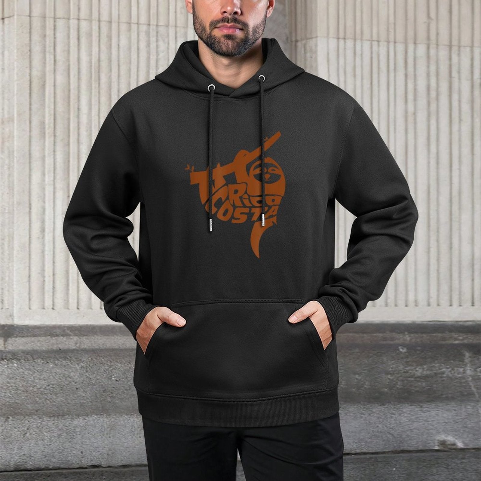 Costa Rica Sloth Word Art - Funny Animal Durable Construction Hoodie