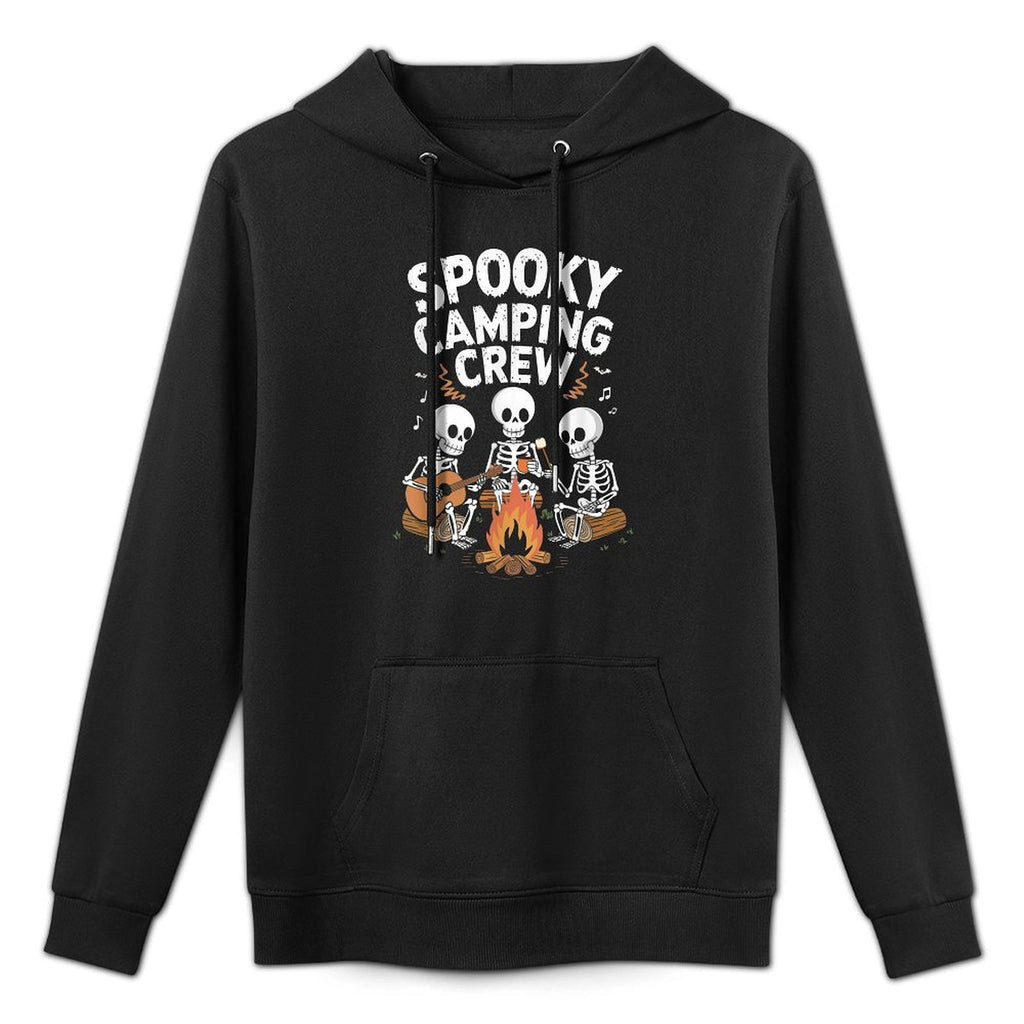 Funny Spooky Camping Crew Halloween Skeleton Camper Campfire Versatile Streetwear Hoodie