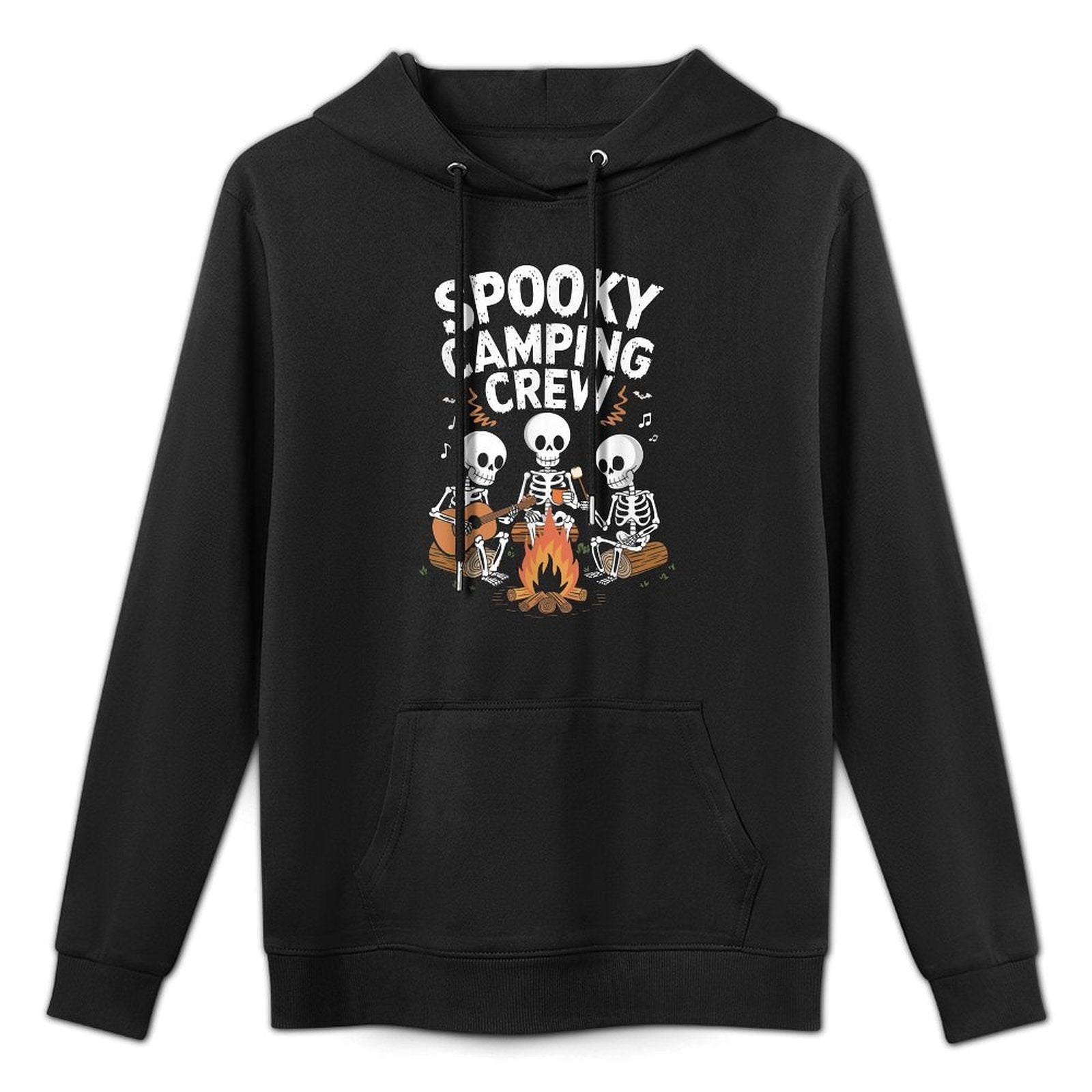 Funny Spooky Camping Crew Halloween Skeleton Camper Campfire Versatile Streetwear Hoodie