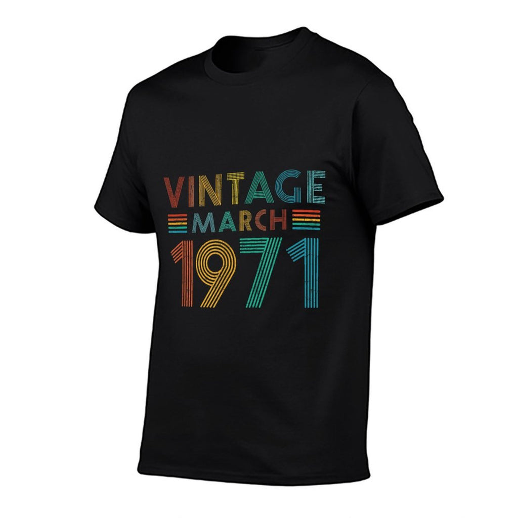 50th Birthday Vintage March 1971 50 Years Old  Polyester Blend T-Shirt