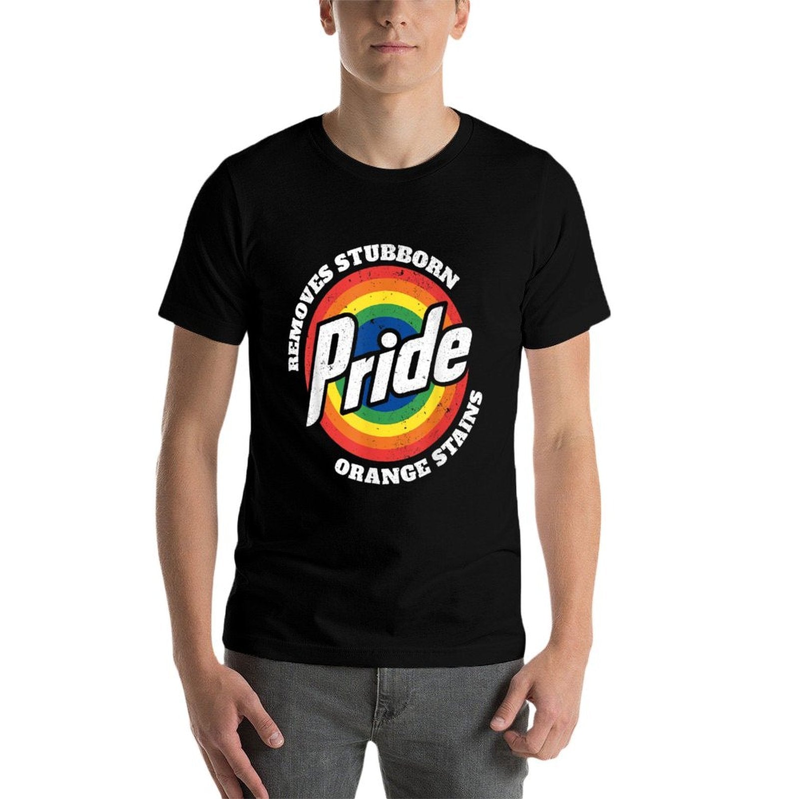Pride Removes Stubborn Orange Stains Pride Month LGBTQ Gifts  Summer-ready Fabric T-Shirt