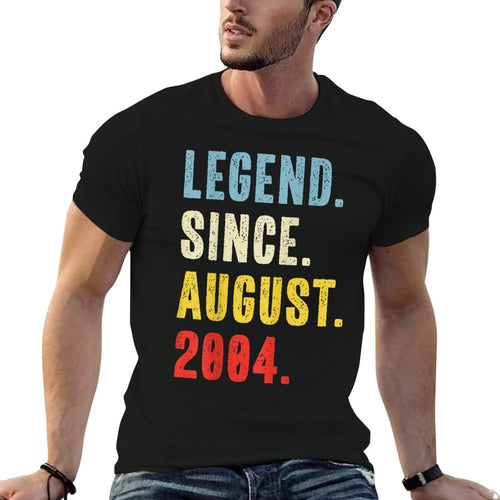 21 Year Old Legend Since August 2004 Retro 21st Birthday  Graphic-printed T-Shirt