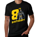 Kids Batman 8th Birthday  Ribbed Collar T-Shirt