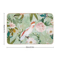 Tropical Cockatoo And Jungle Botanical Garden Pattern - Mint  Slip-Resistant Bath Mat
