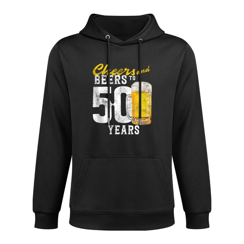 Cheers And Beers To 50 Years for 50th Birthday Party Funny Kangaroo Pocket Hoodie