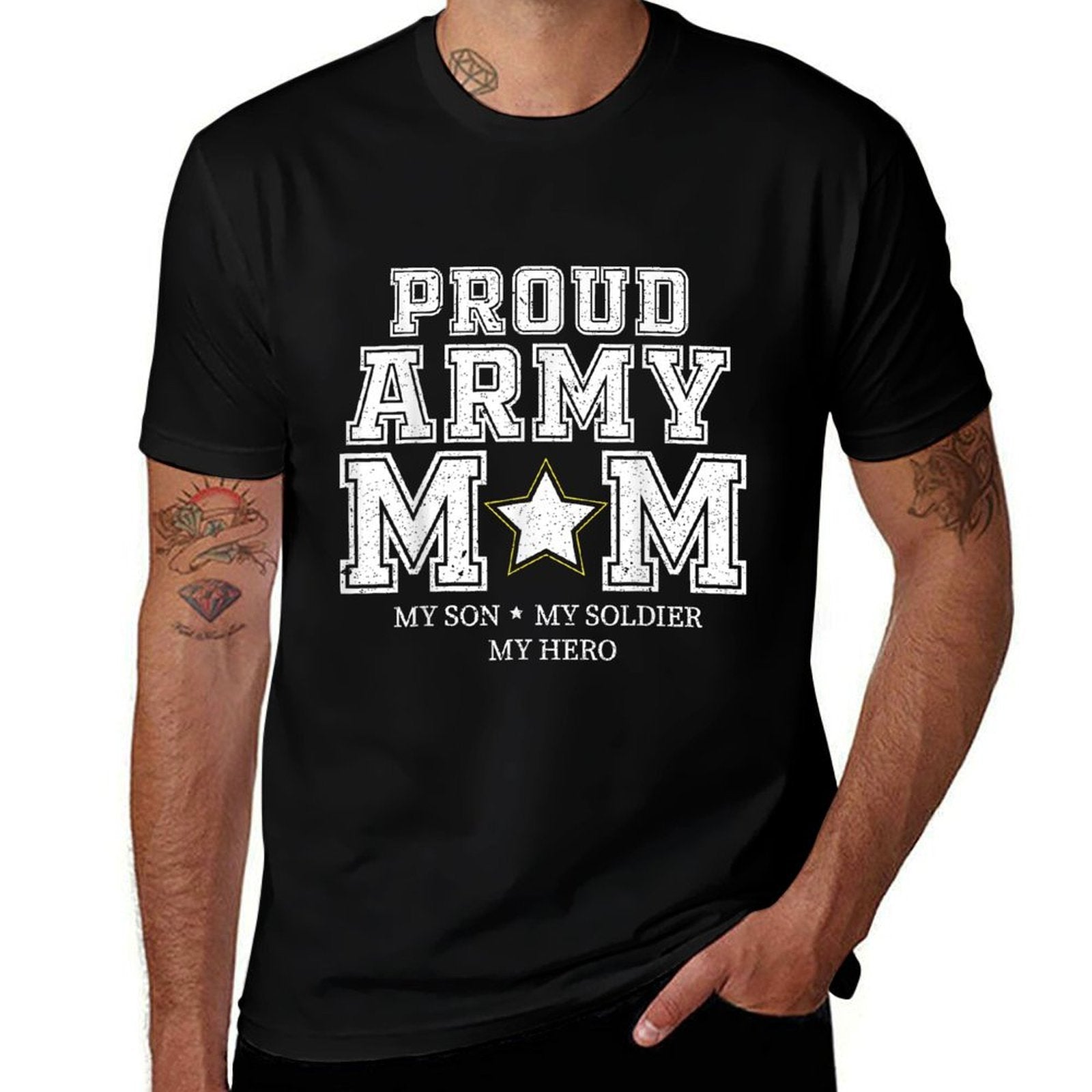Proud Army Mom My Son, My Soldier, My Hero Veteran T  Classic T-Shirt