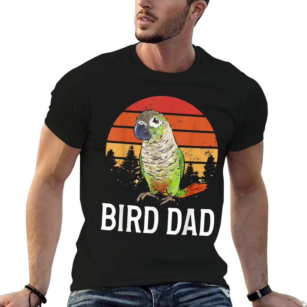 Green Cheek Conure Parrot Bird Dad  Rolled Sleeves T-Shirt