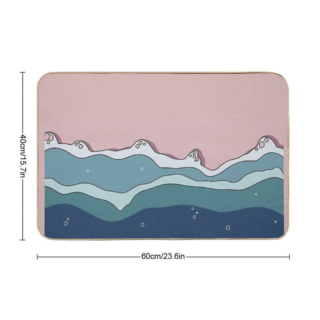 Cartoonish Seashore  Odorless Bath Mat