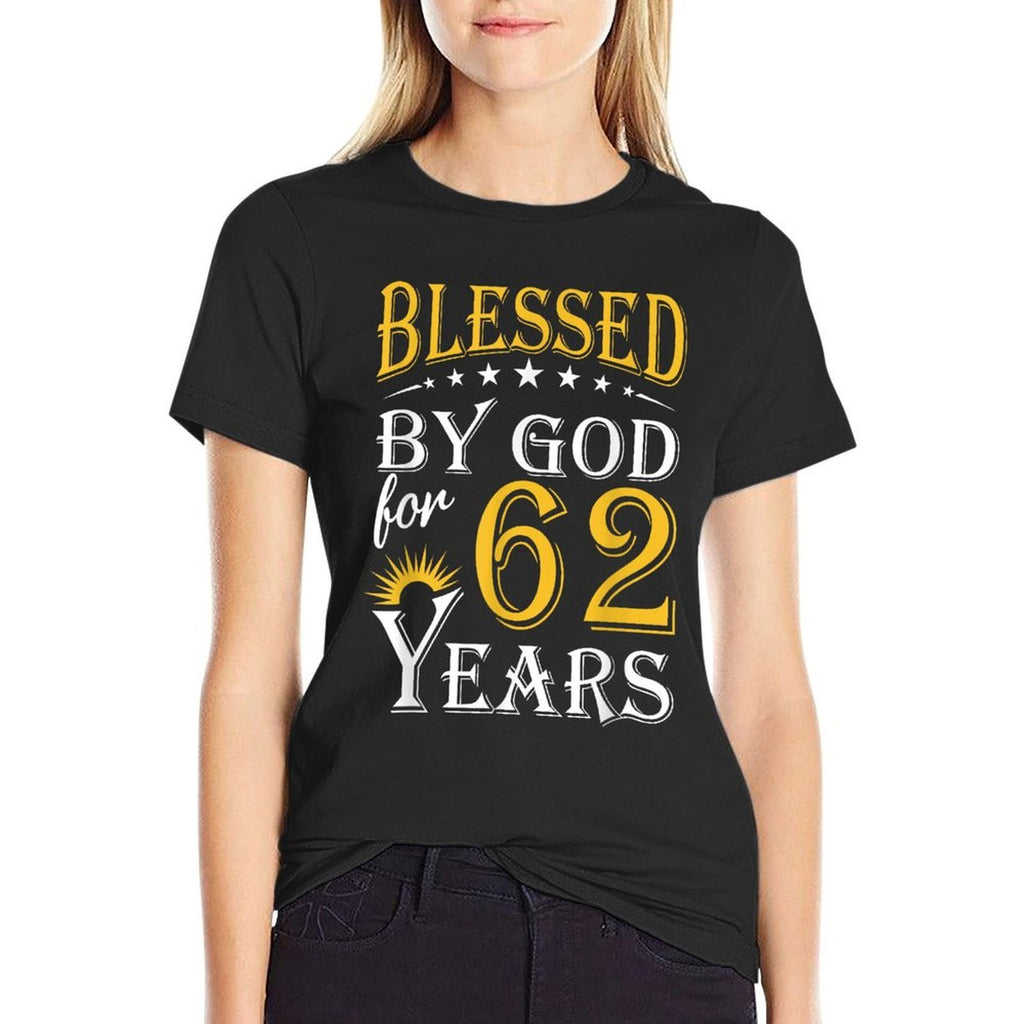 Vintage Blessed by God for 62 Years Happy 62nd Birthday  Stretchy T-Shirt
