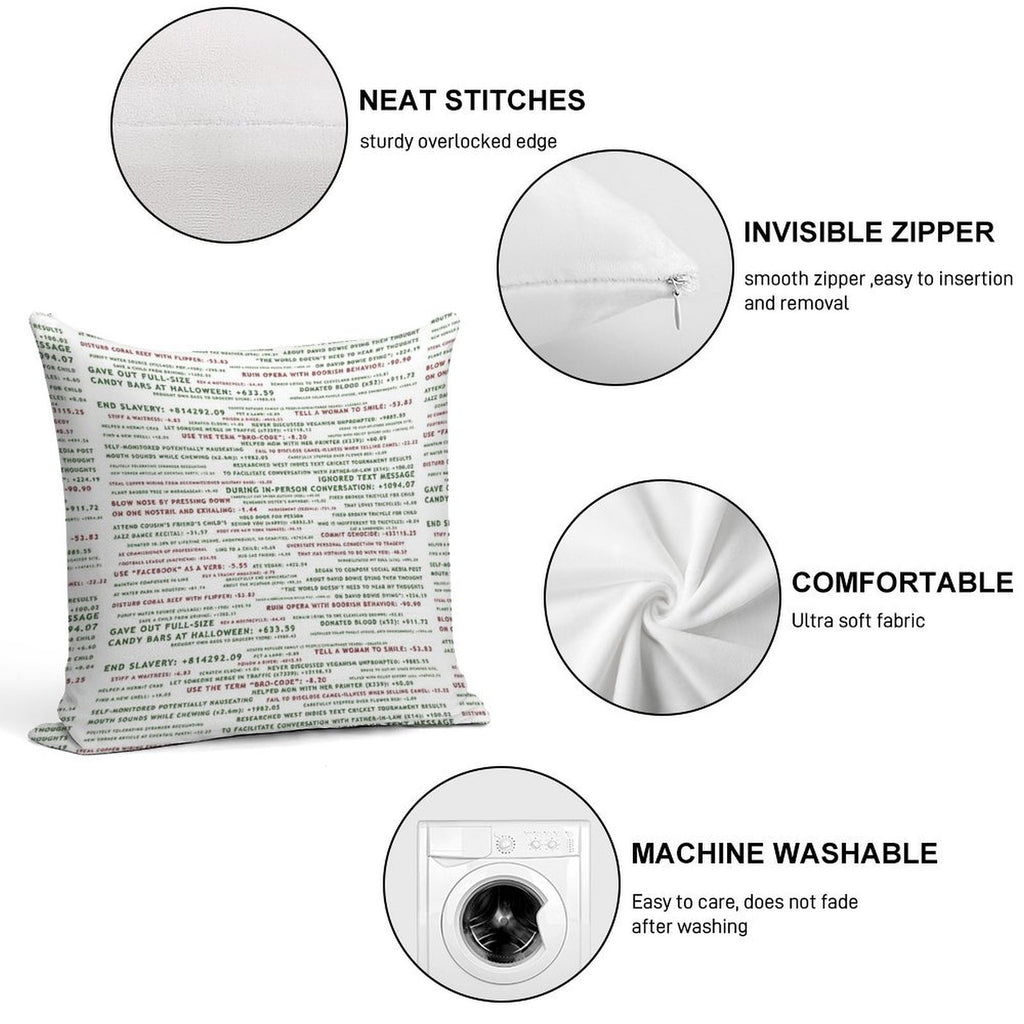 Point System The Good Place Soft Short Plush Fabric Throw Pillow