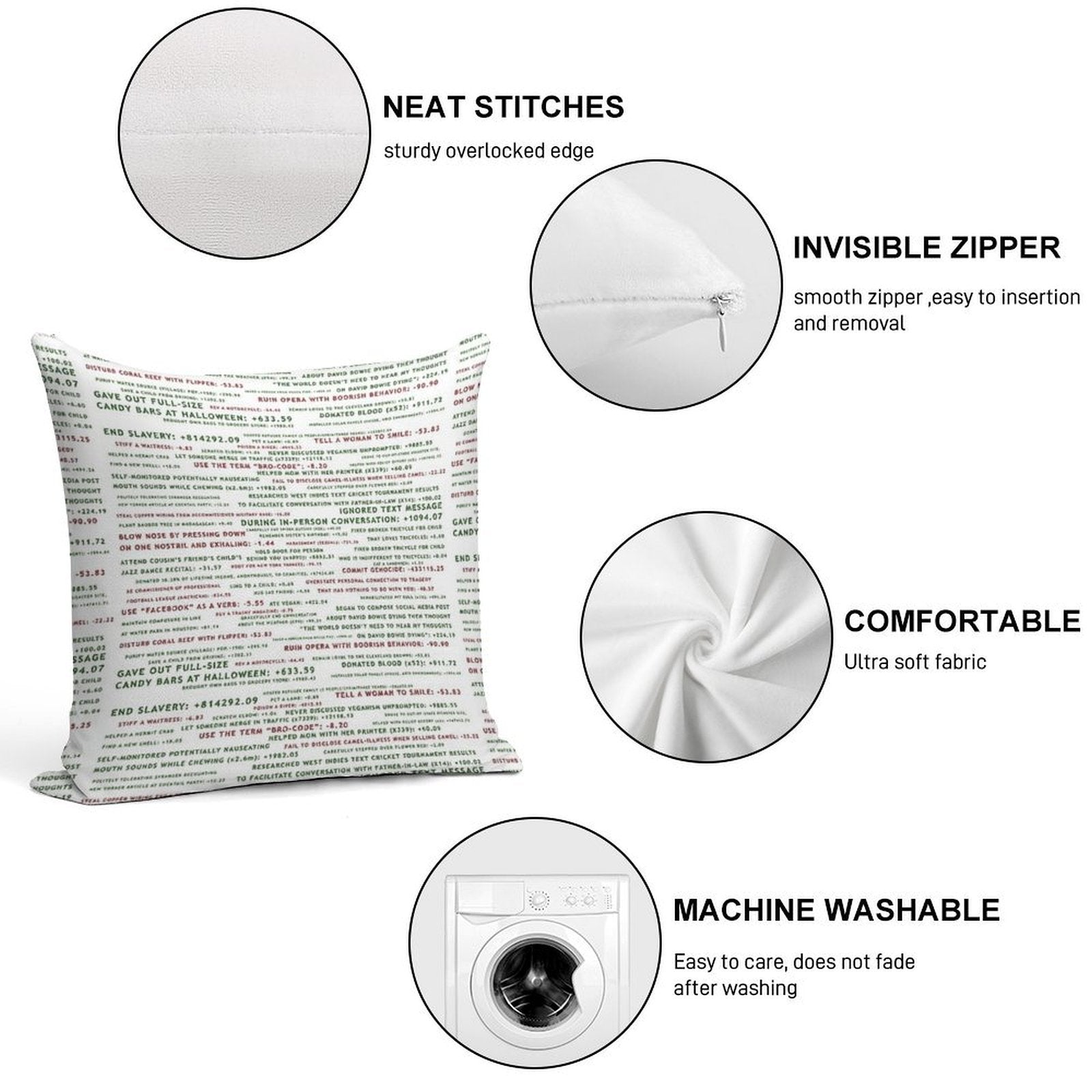 Point System The Good Place Soft Short Plush Fabric Throw Pillow