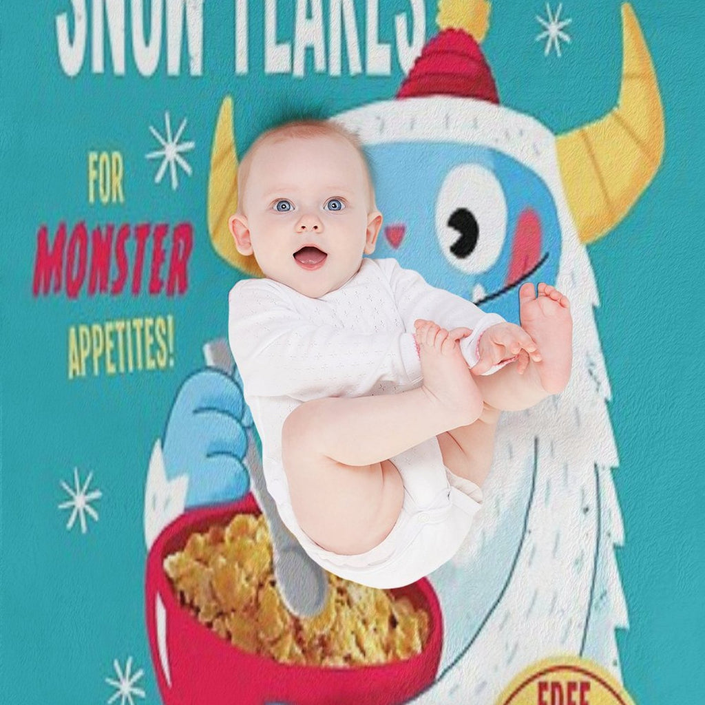 Abominable Snowflakes Plush Throw Blanket