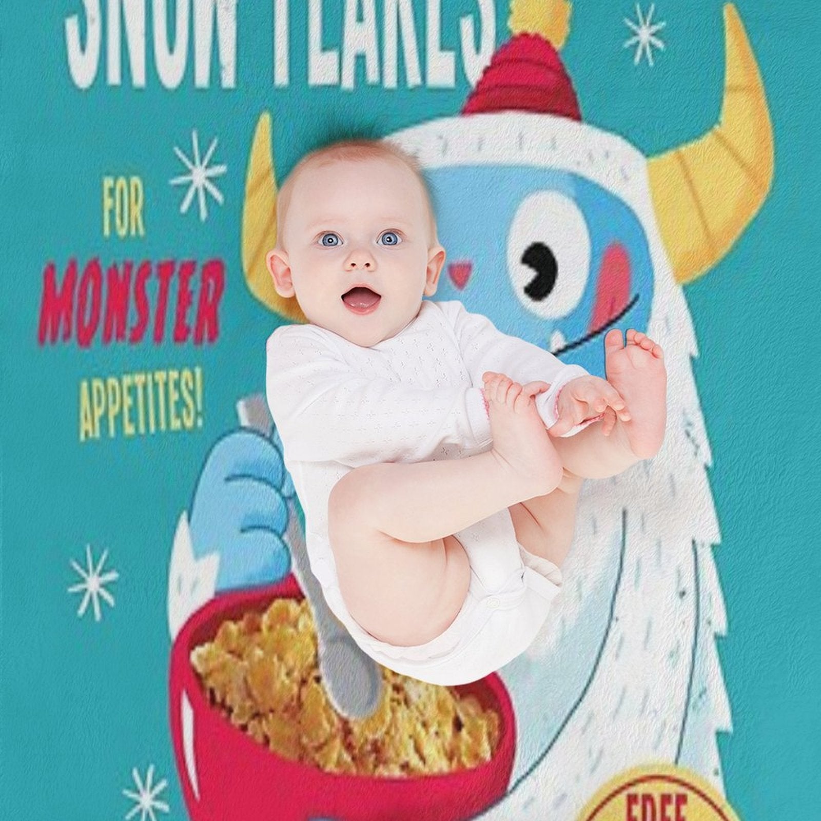 Abominable Snowflakes Plush Throw Blanket