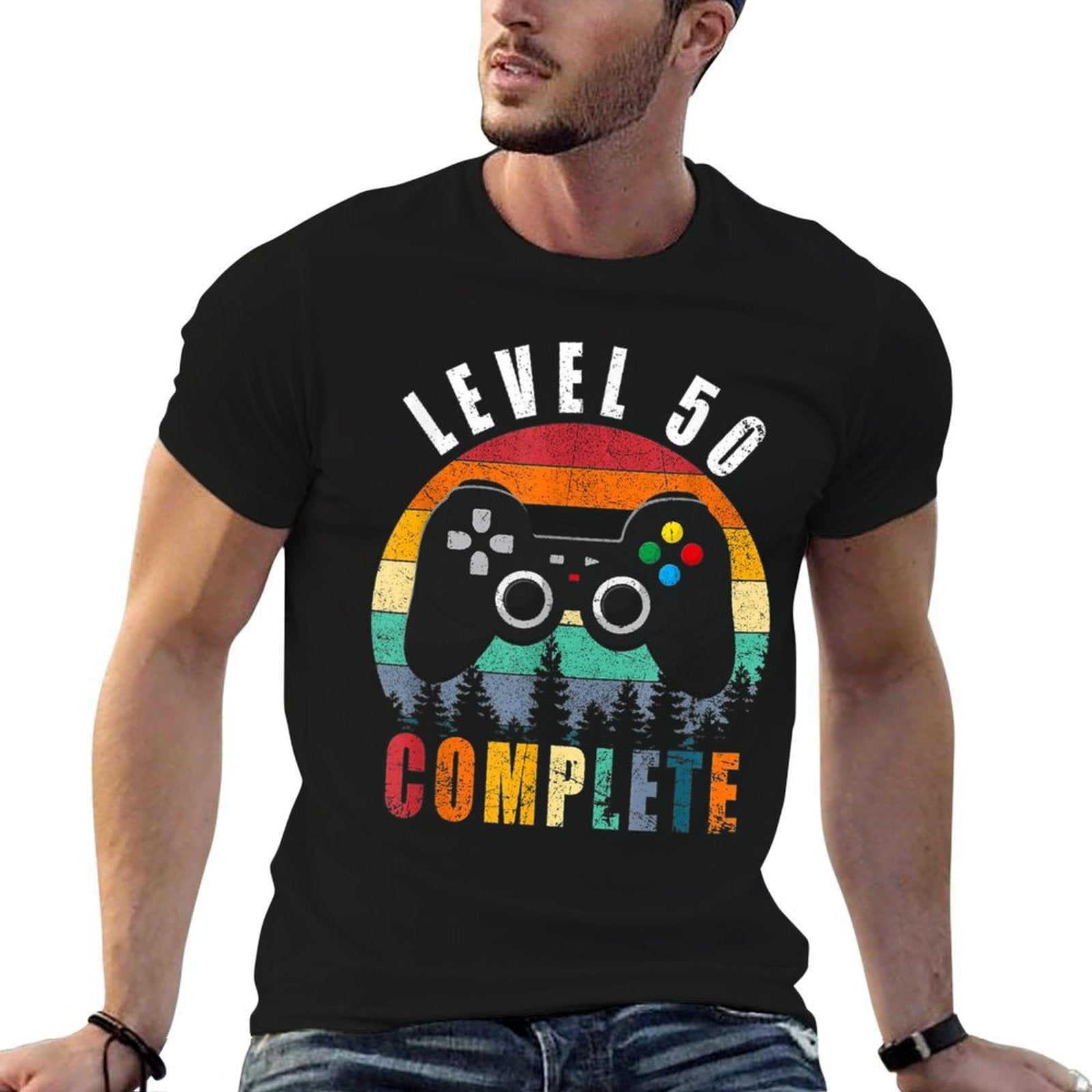 50 Retro Vintage 50th Birthday Gift For Gamer Classic  Versatile T-Shirt