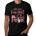 Cute Cowboy Cowgirl 4 Year Old Girl Birthday Gift Western Girls Black Small  Quick-drying T-Shirt