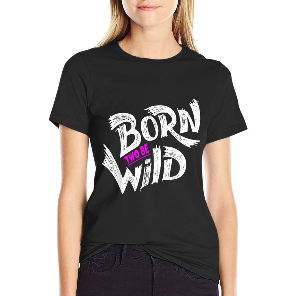 Born Two Be Wild 2 Year Old 2nd Birthday Toddler Boy Girl  Wrinkle-resistant T-Shirt
