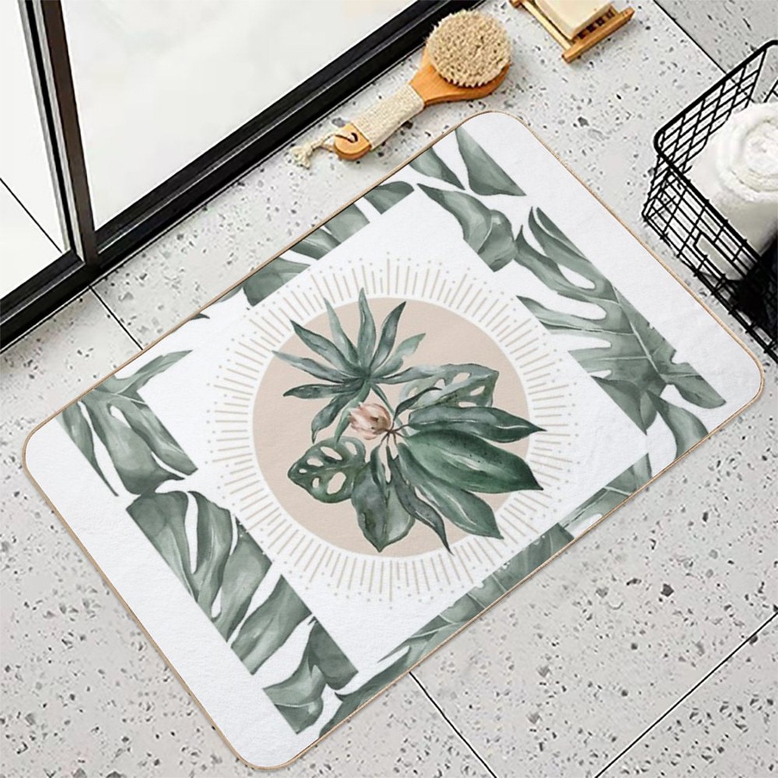 Floral Jungle Design  Rapid-Drying Bath Mat