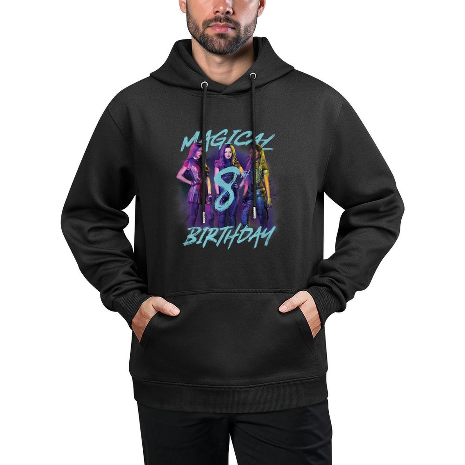Disney Descendants 3 Magical 8th Birthday Group Poster Adjustable Hood Hoodie
