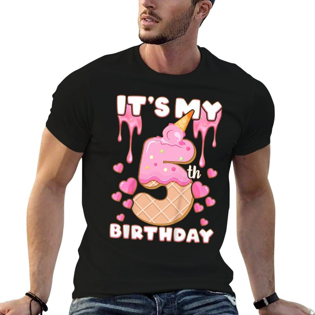 Birthday, Girl 5 Years, Ice Cream, It's My 5th Birthday  Quick-drying T-Shirt