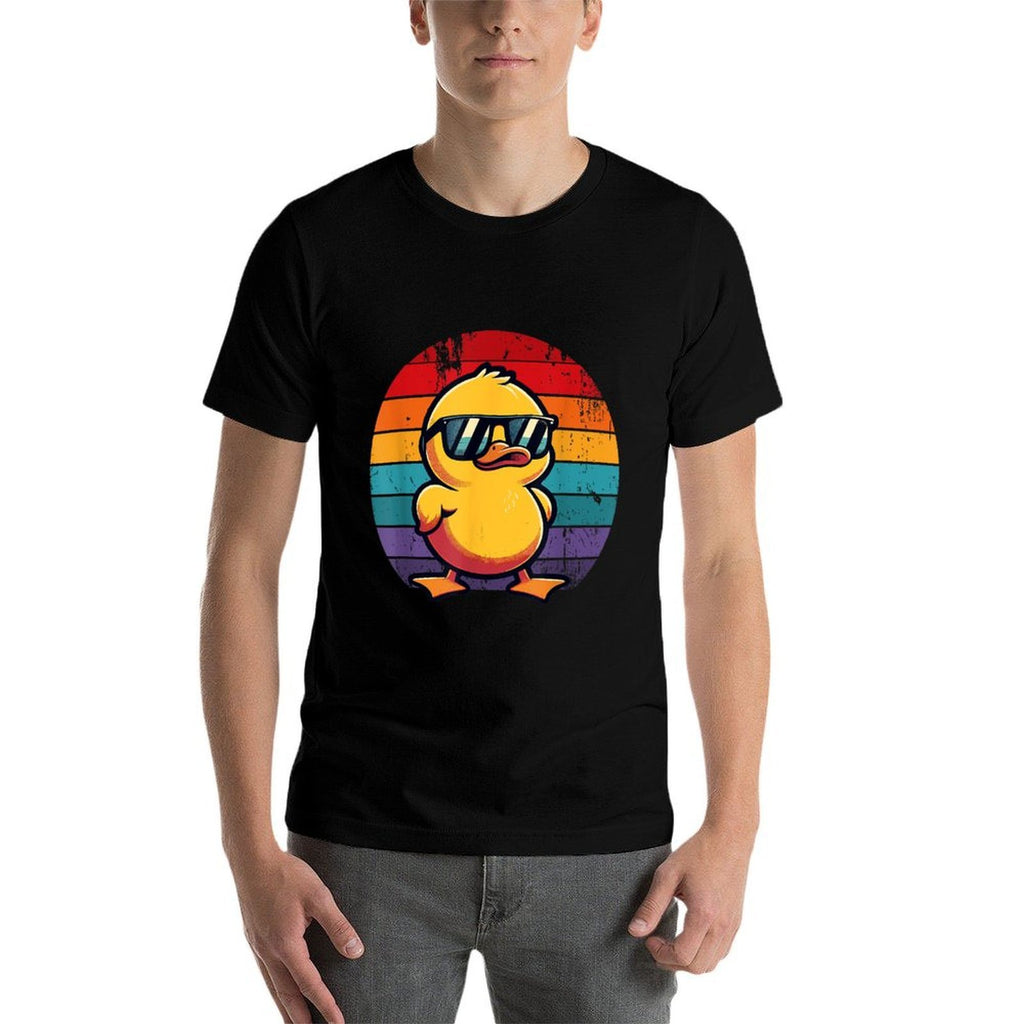 Cool Retro Yellow Duck in Sunglasses 70s 80s 90s Funny Duck  Vintage-inspired T-Shirt