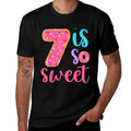 7 Is So Sweet Girls 7th Birthday Donut  Eco-friendly Material T-Shirt