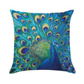 Beautiful Painted Peacock in Its Full Glory Soft Short Plush Fabric Throw Pillow
