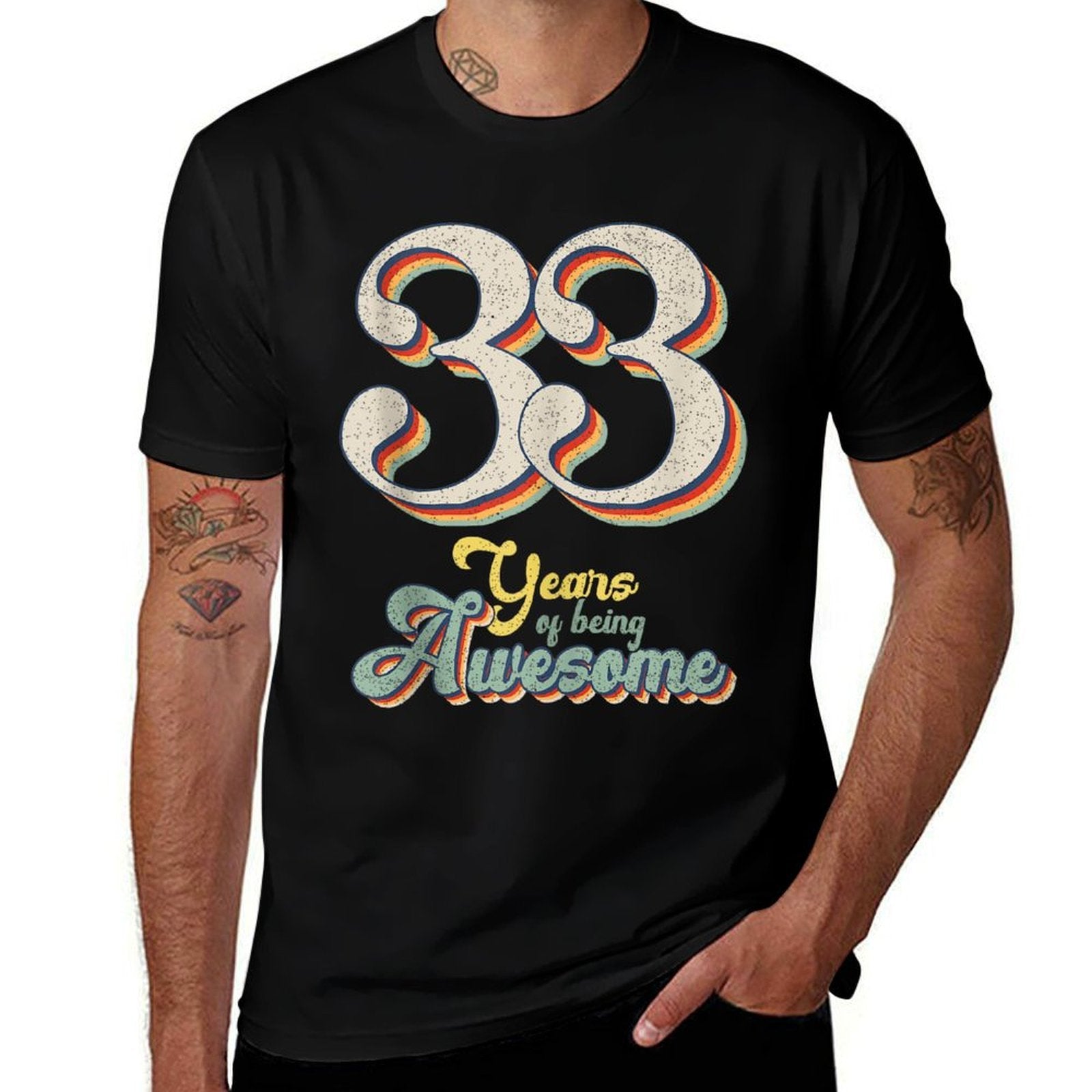 33 Years Of Being Awesome Retro Vintage 33rd Birthday  Durable T-Shirt