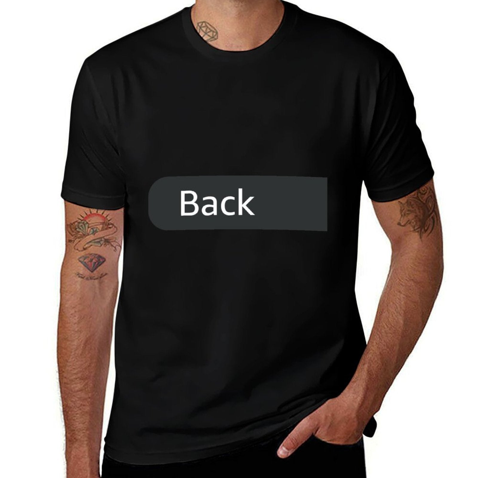 Front on A Design Mens Black That Says Front on The Back  Tagless Design T-Shirt