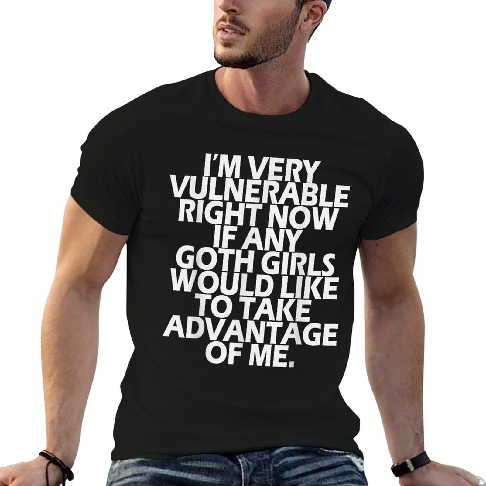 I'm Very Vulnerable Rn If Any Goth Girl Take Advantage Of Me  Heathered Texture T-Shirt