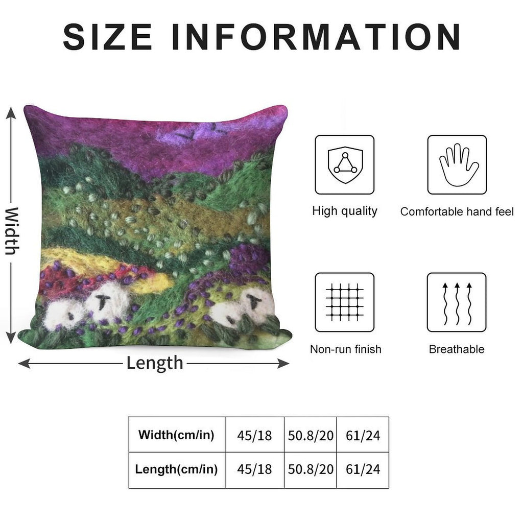Print ONLY - North York Moors Felted Textile Art Soft Hidden Zipper Throw Pillow