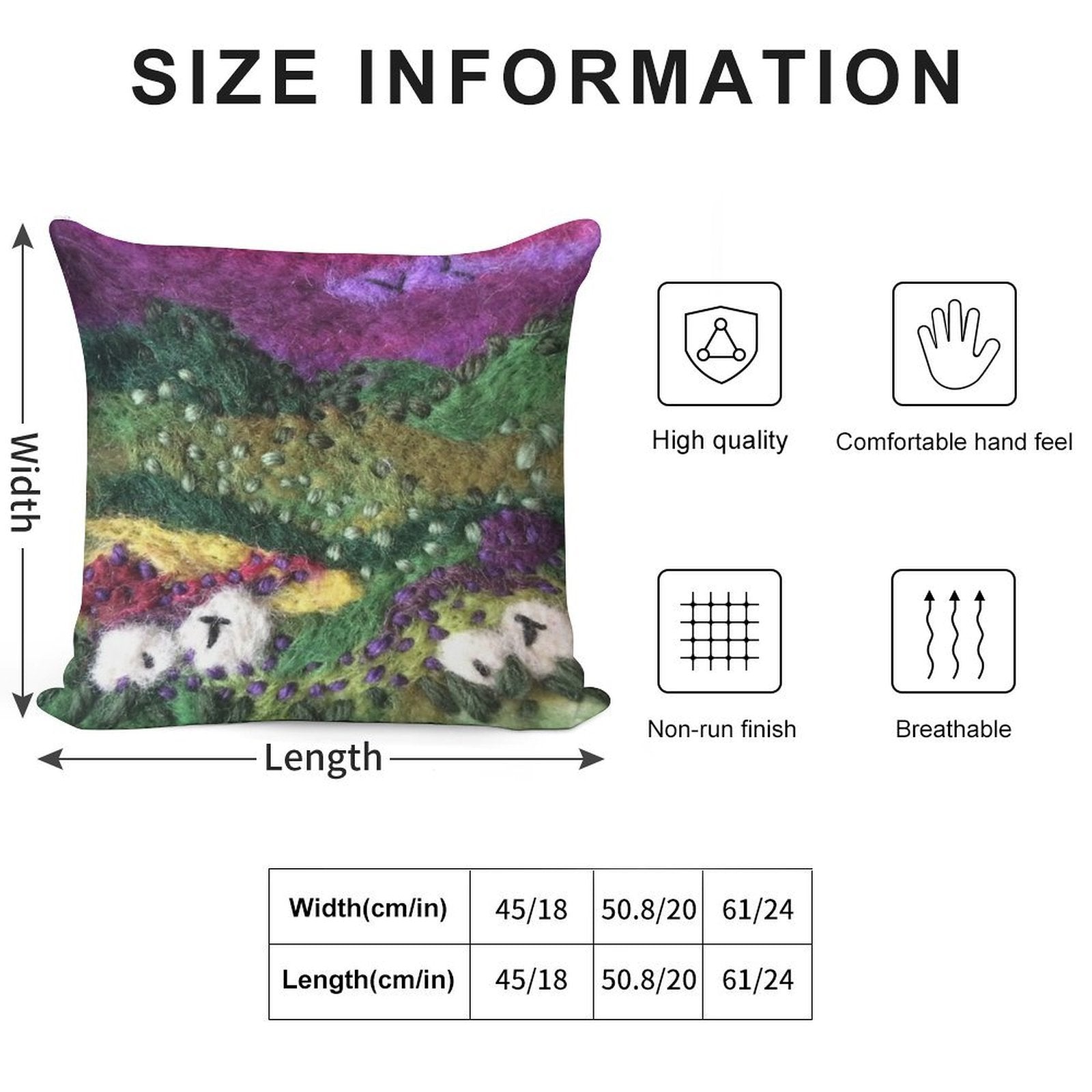 Print ONLY - North York Moors Felted Textile Art Soft Hidden Zipper Throw Pillow