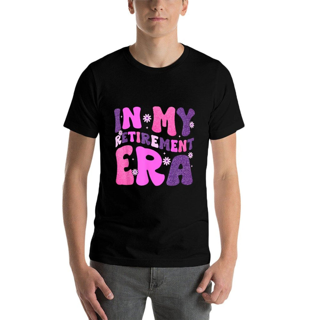 In My Retirement Era Retro Groovy Teacher Retired 2024 Women  Summer-ready Fabric T-Shirt