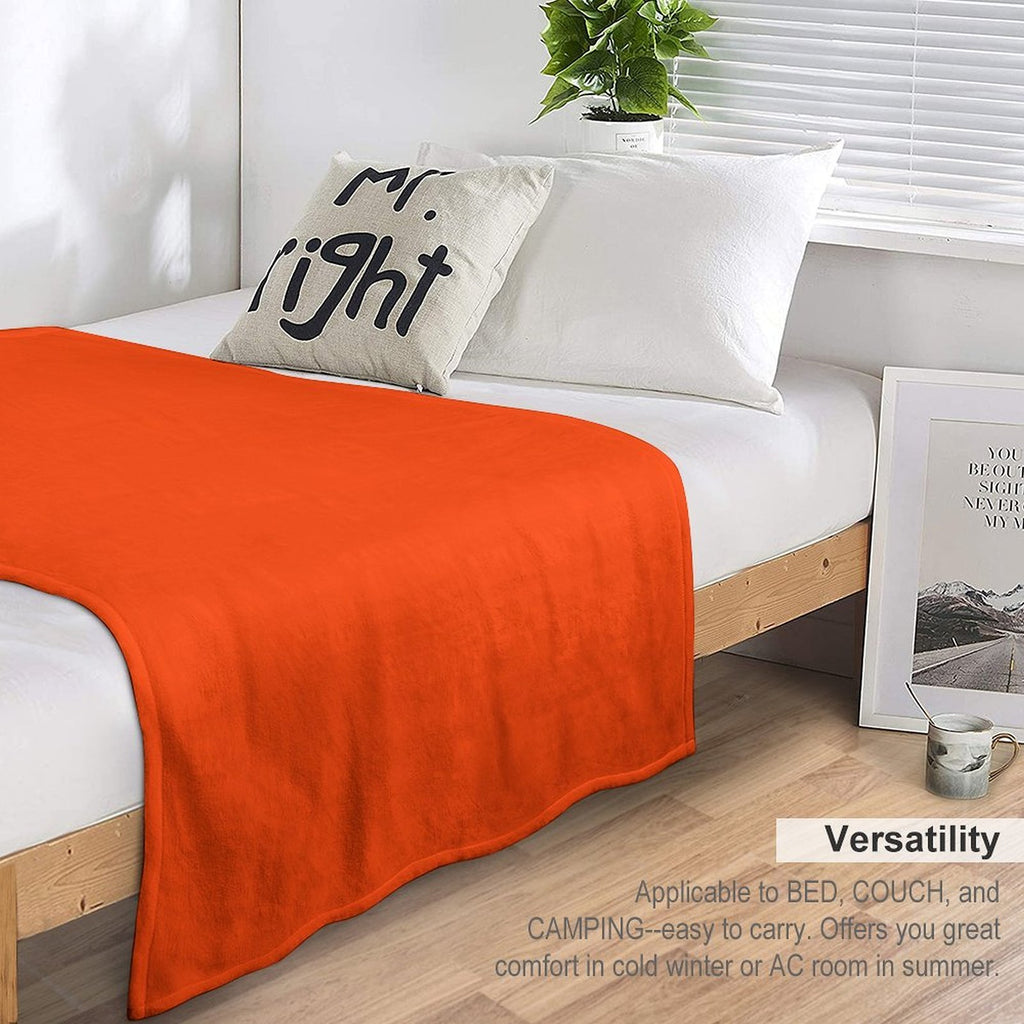 Bright Fluorescent Attack Orange Neon Eco-conscious Throw Blanket