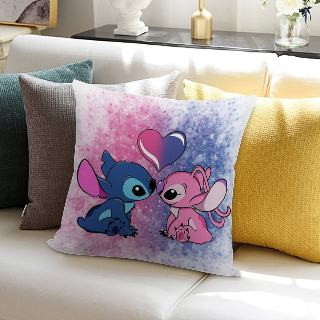 Stitch And Angel Soft Shrink-Resistant Throw Pillow