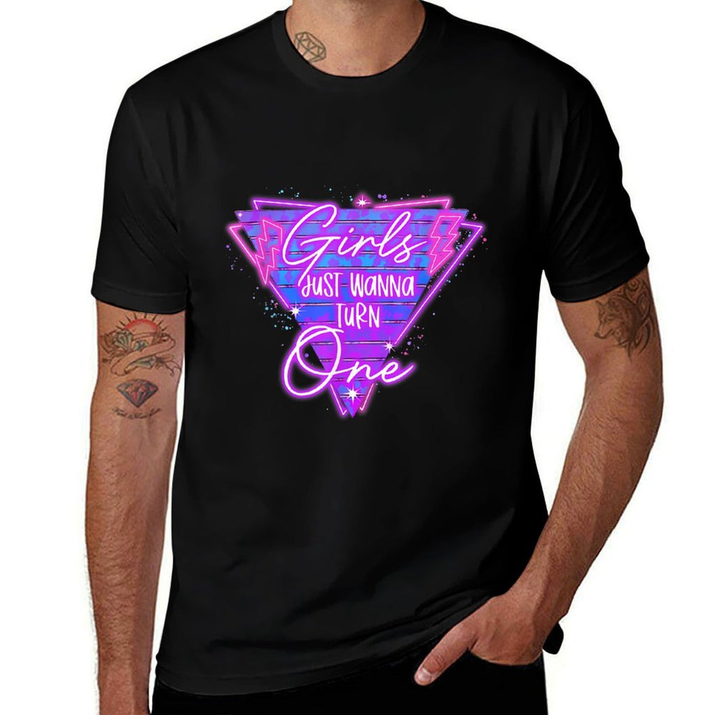 Girls Just Wanna Turn One, Baby's 1st Birthday  Classic T-Shirt